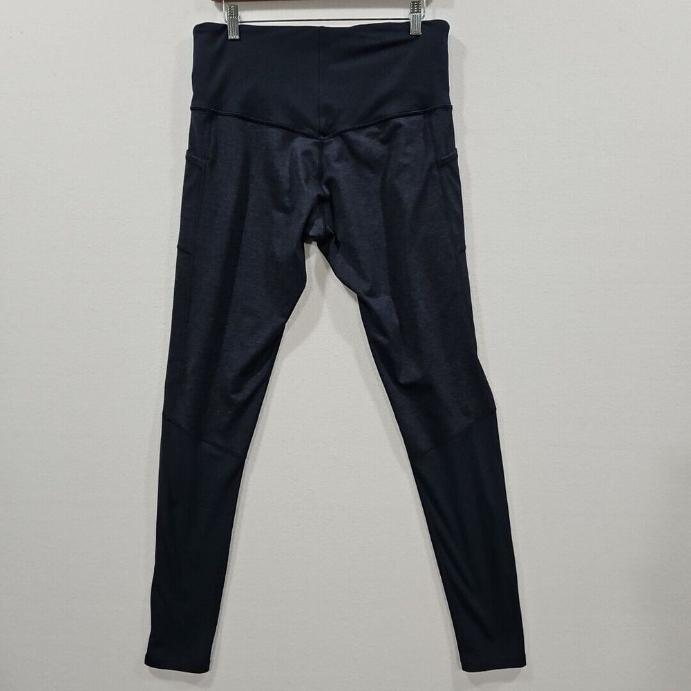 Athleta Exhale Heel Tight 1X Heathered Blue High Rise Leggings‎ Pockets Softluxe - Picture 3 of 11